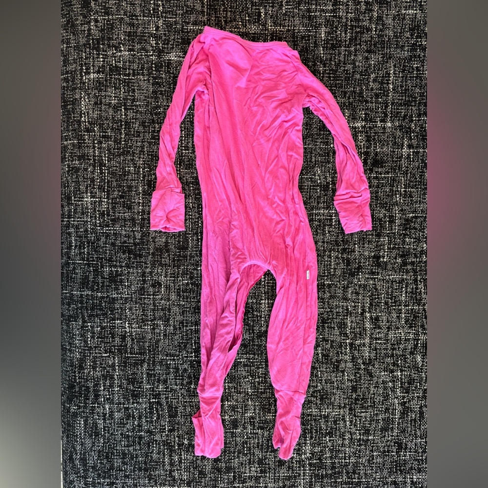 Little Sleepies pink crescent zip footie